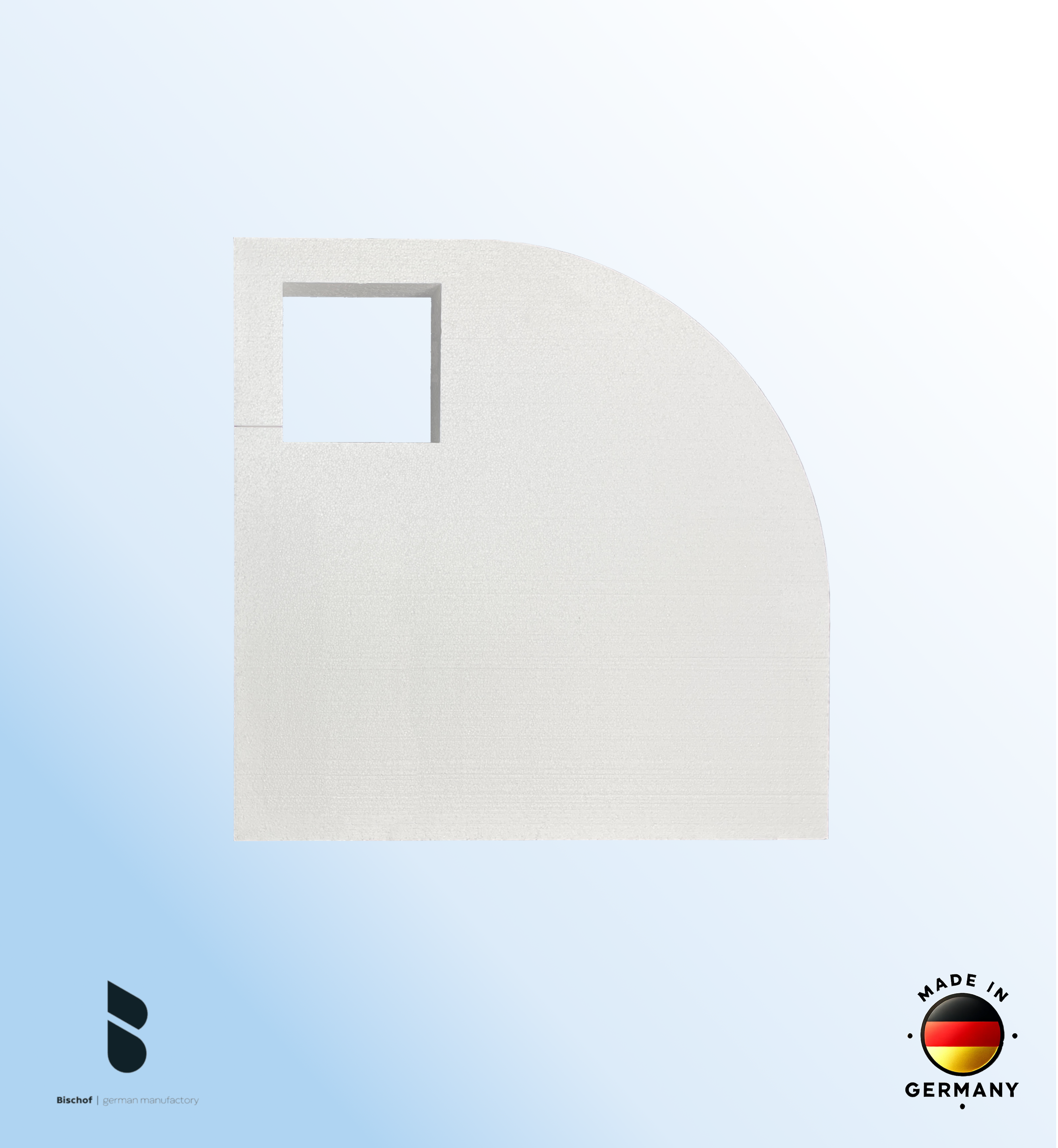 EPS - Träger Stuttgart 100x100cm, Radius 55, Höhe 8,5cm, EPS-Block 