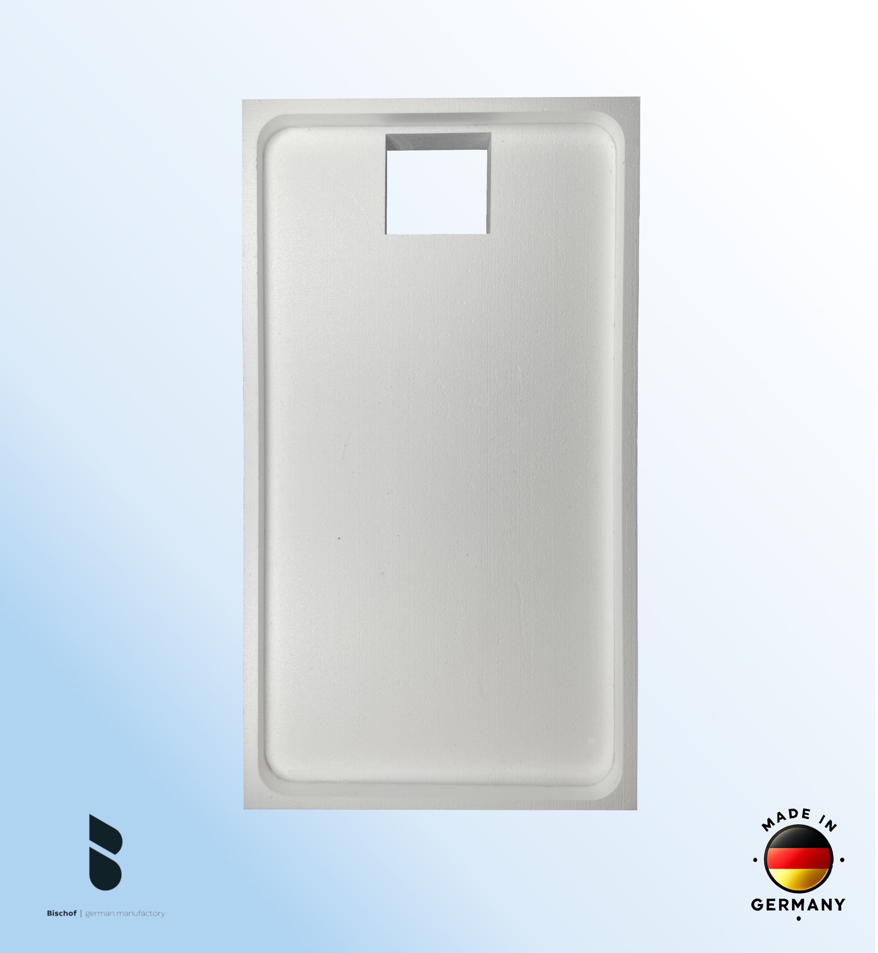 Träger Hamburg 120x90cm weiß, Höhe 14cm Mitte kurze Seite