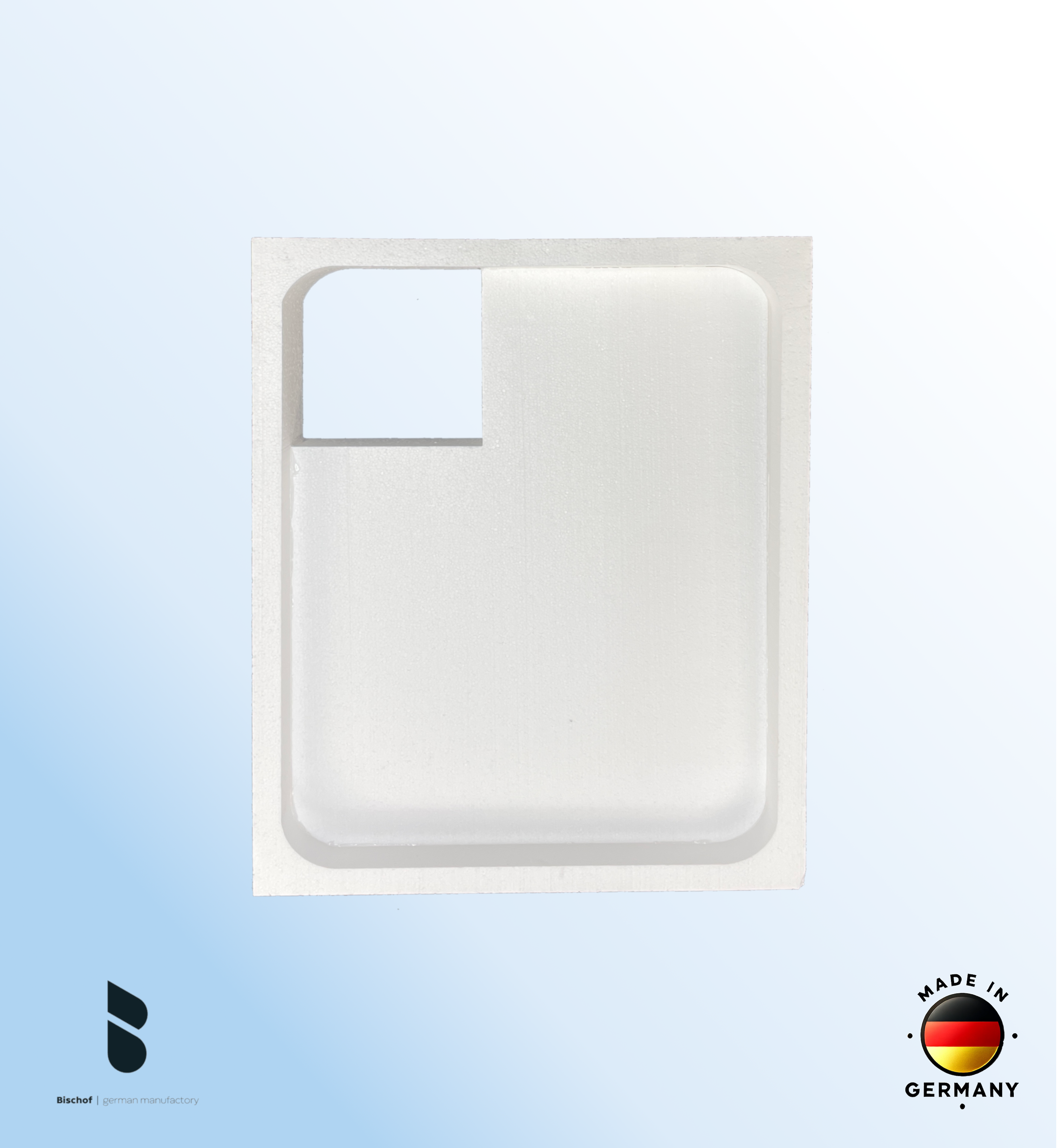 Träger Hamburg 100x90cm weiß, Höhe 14cm links