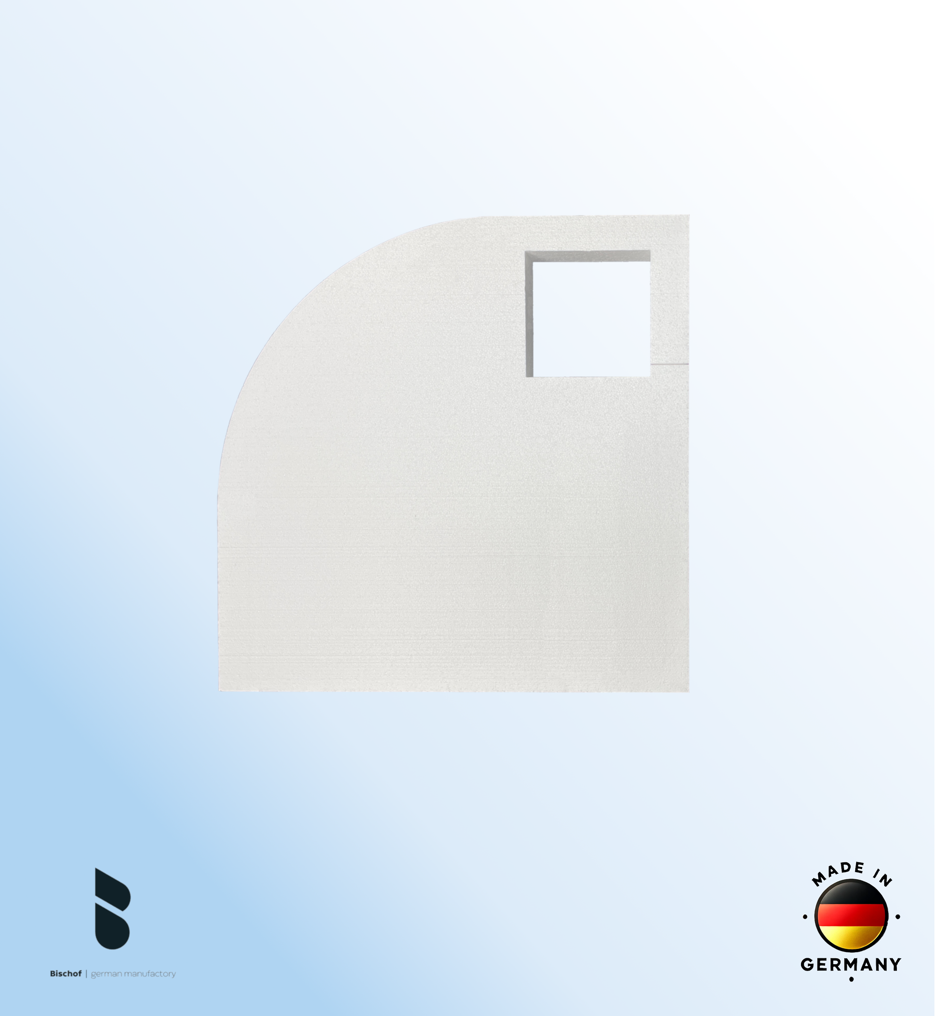 EPS - Träger Stuttgart 80x80cm, Radius 50, Höhe 8,5cm EPS-Block