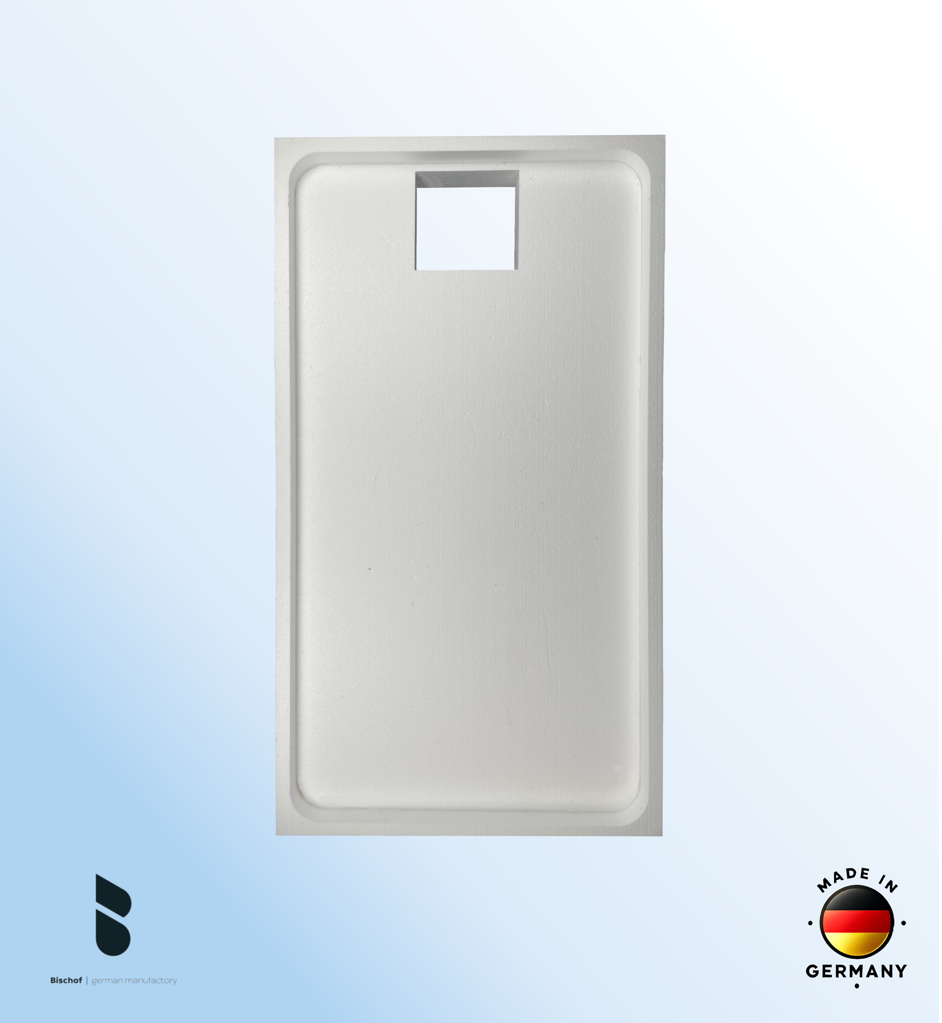 Träger Hamburg 120x80cm weiß, Höhe 14 cm Mitte kurze Seite