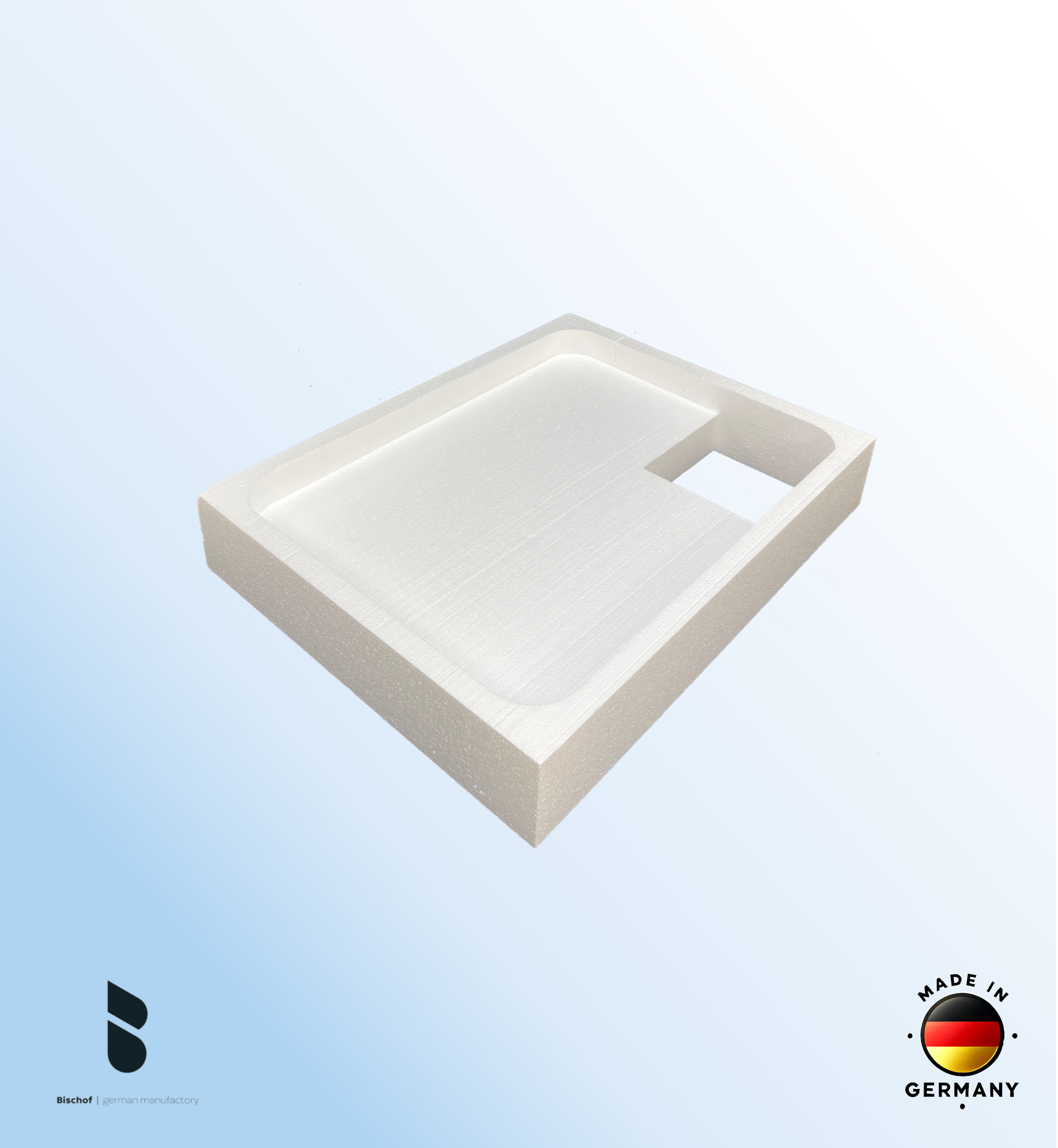 Träger Hamburg 90x80cm weiß, Höhe 14cm rechts