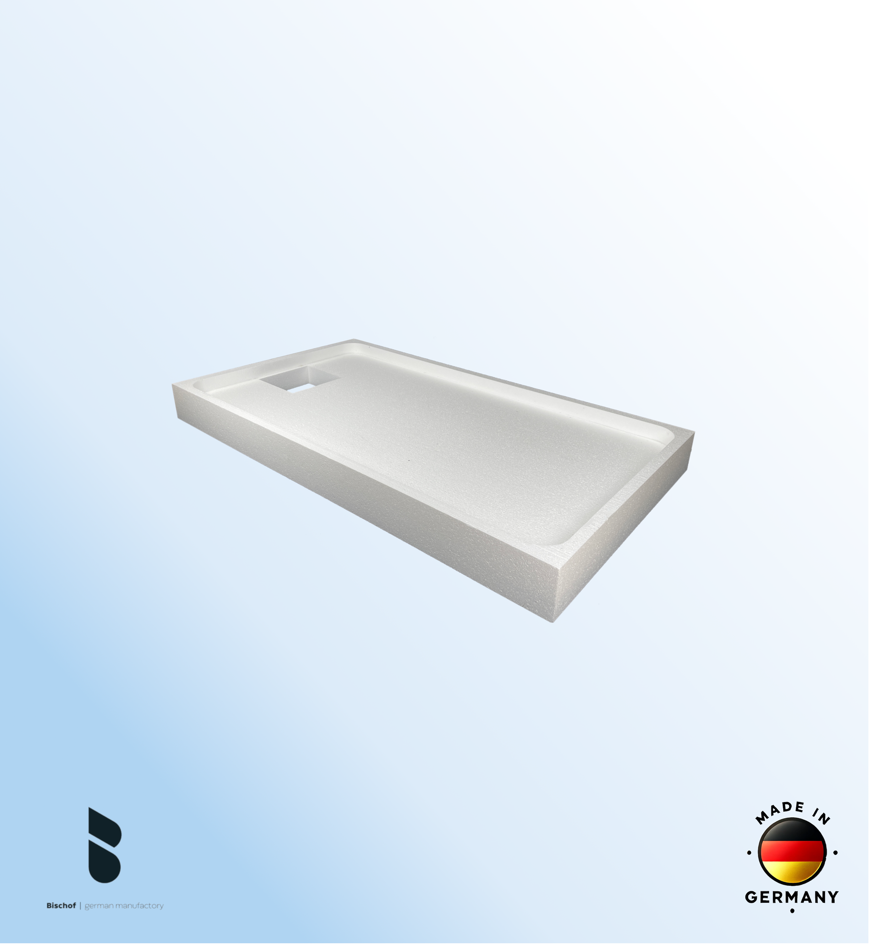 Träger Hamburg 140x80cm weiß, Höhe 14cm Mitte kurze Seite