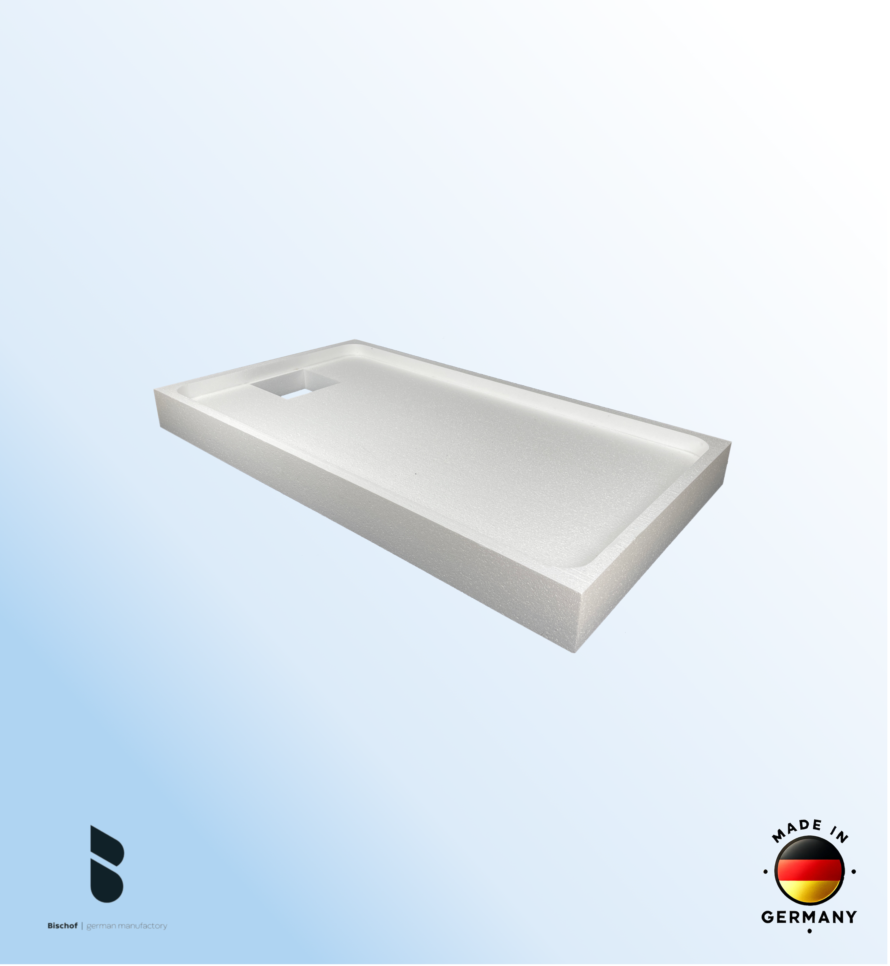 Träger Hamburg 160x90cm weiß, Höhe 14cm Mitte kurze Seite