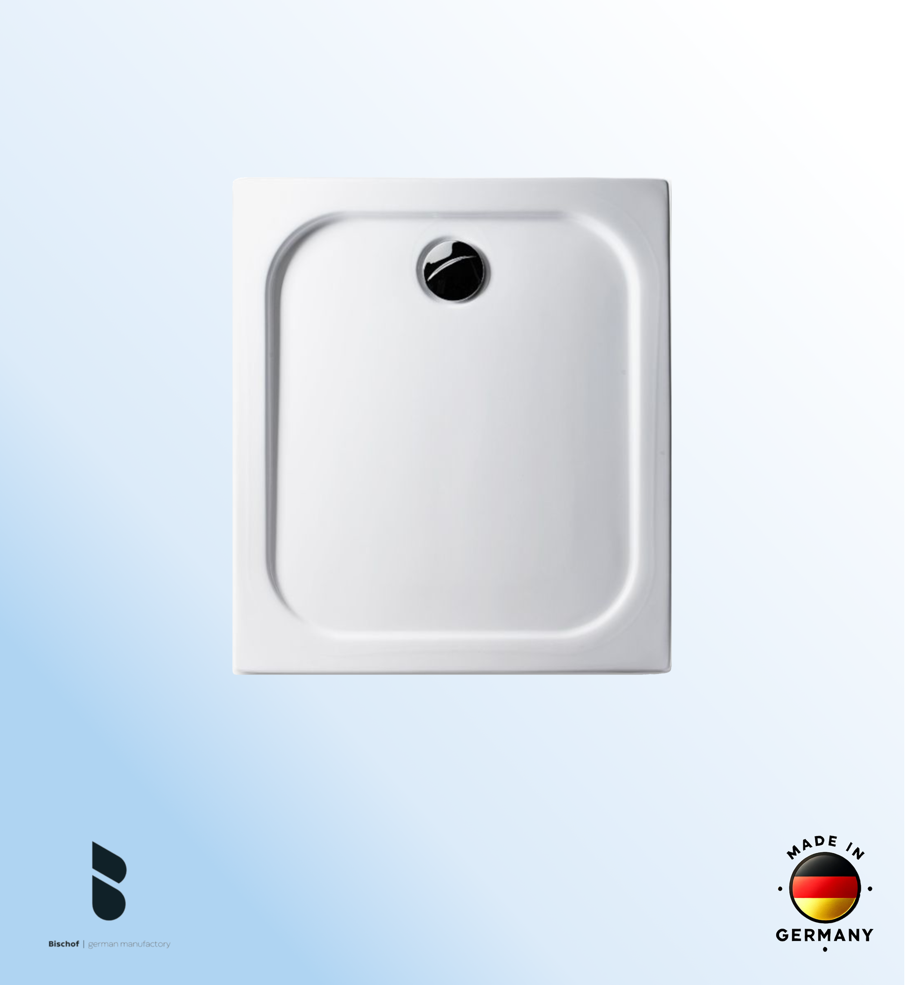 Duschwanne Hamburg 90x80x2,5cm weiß mit EPS Boden