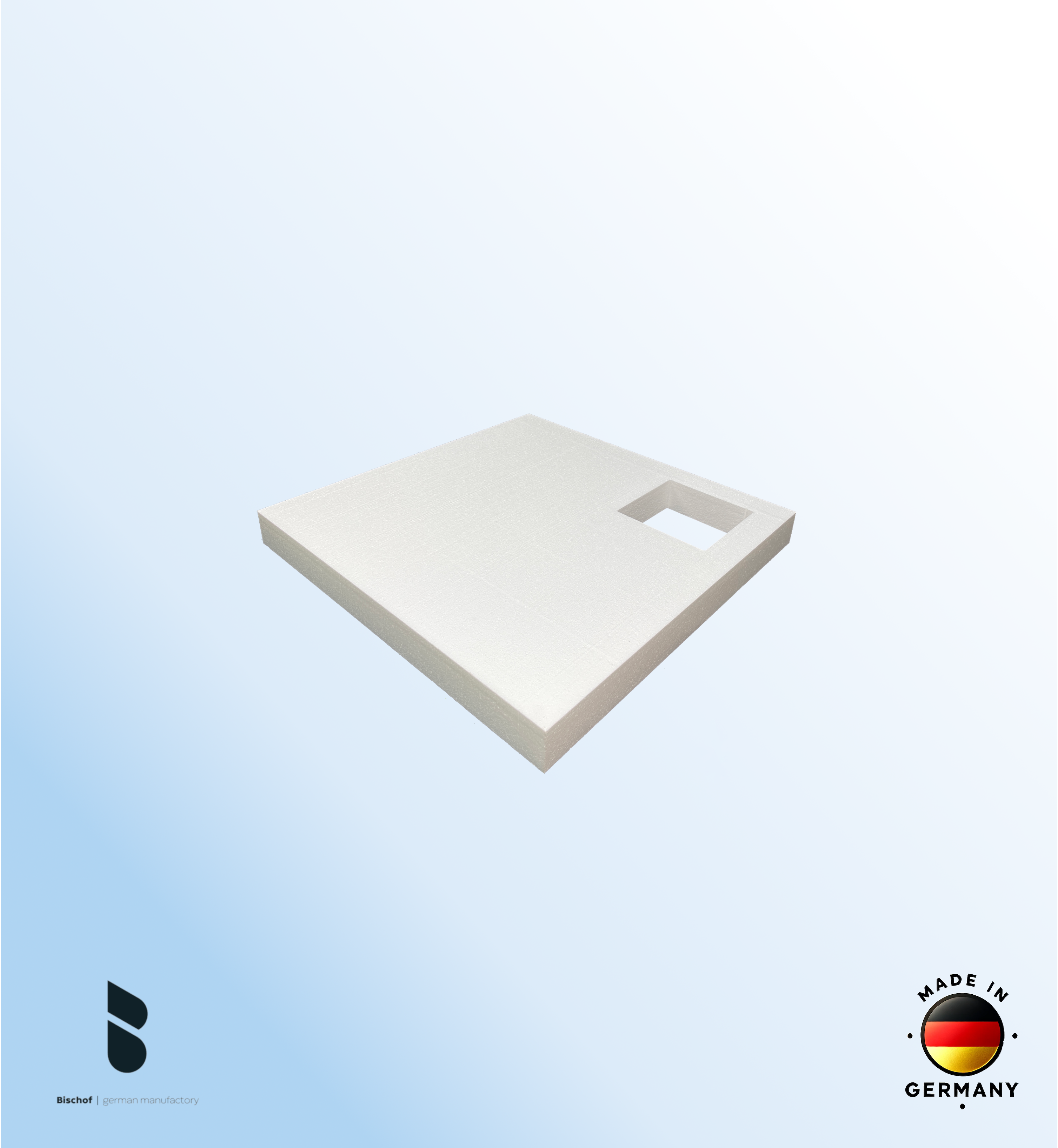 EPS - Träger Hamburg 80x80cm weiß, Höhe 8,5cm EPS-Block