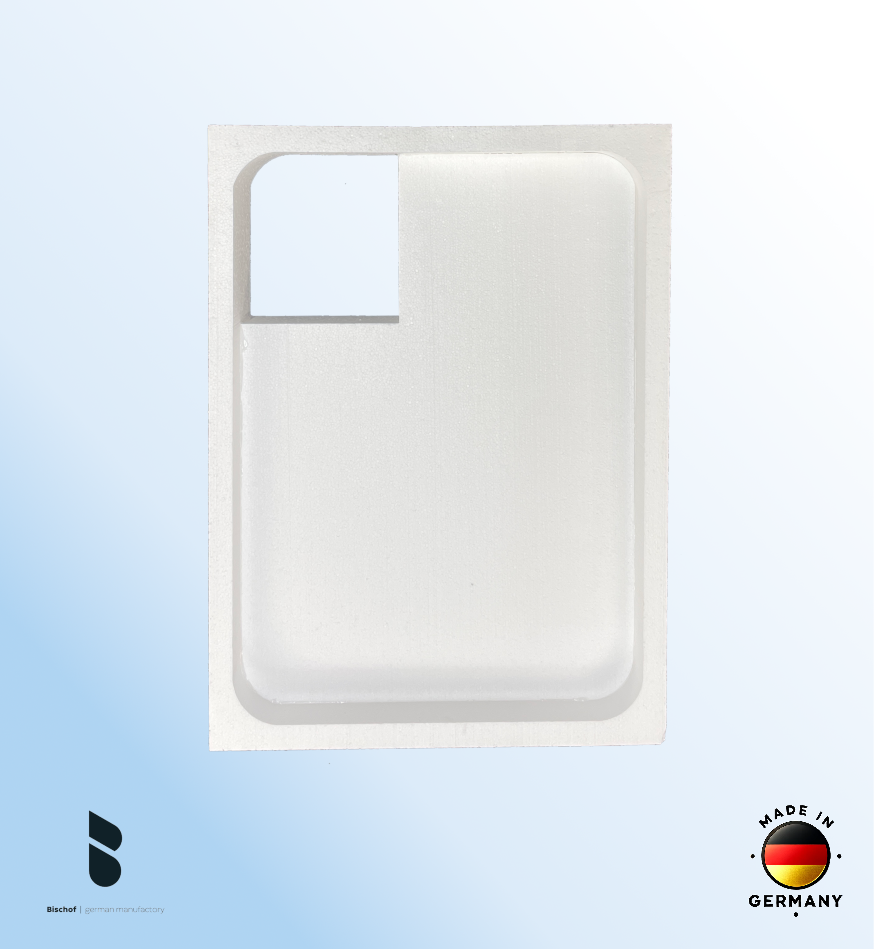 Träger Hamburg 140x90cm weiß, Höhe 14cm links