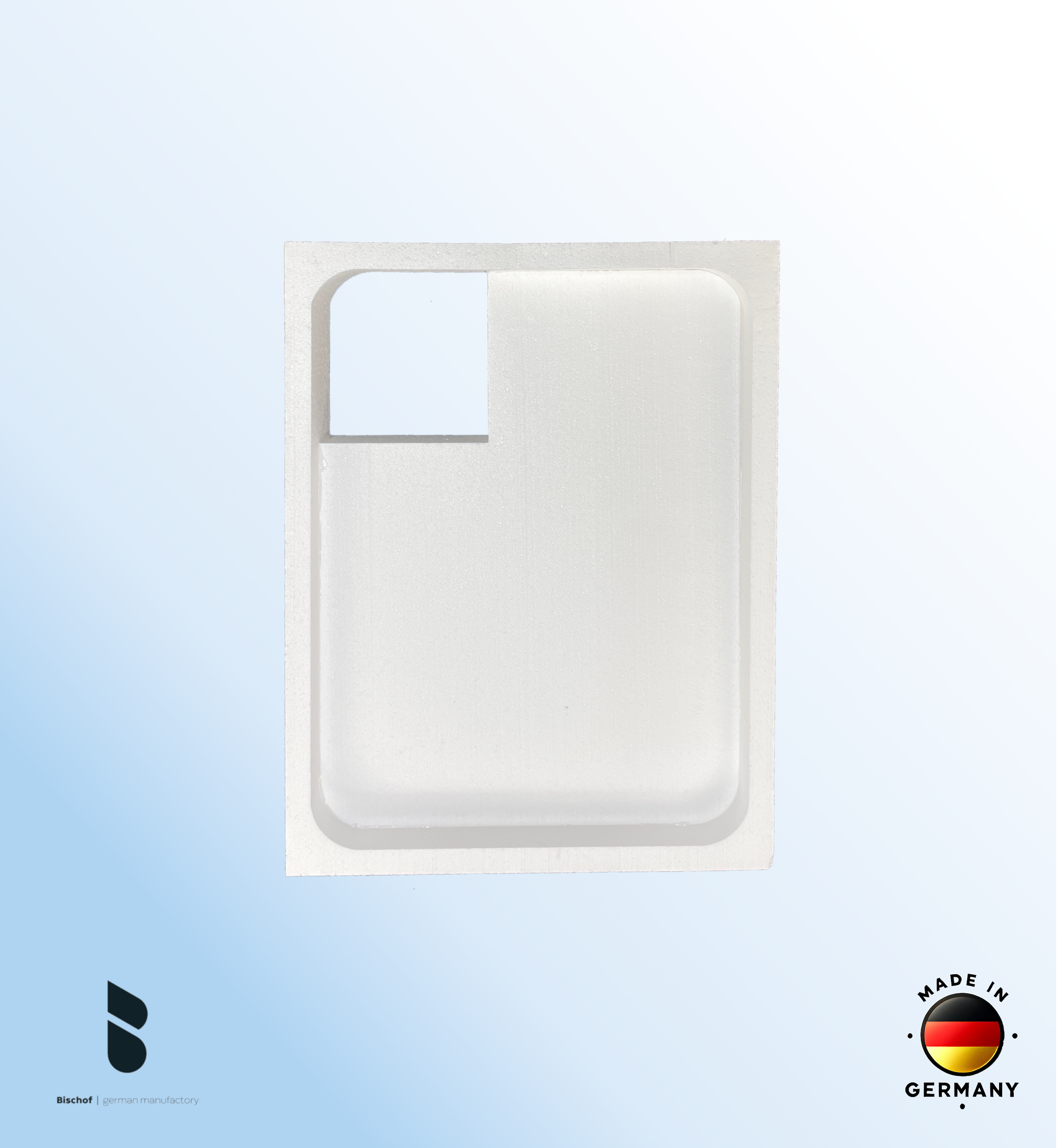 Träger Hamburg 90x80cm weiß, Höhe 14cm links