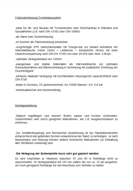 Fußbodenheizung Trockenbau Komplettpaket 10 m² Fußbodenheizung Trockenbau Komplettpaket 10 m²